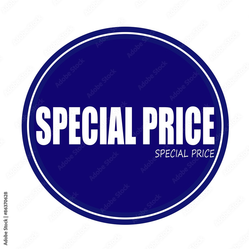 SPECIAL PRICE white stamp text on blue SPECIAL PRICE white stamp text on blue