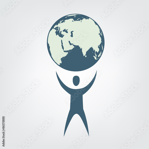 Man with globe
