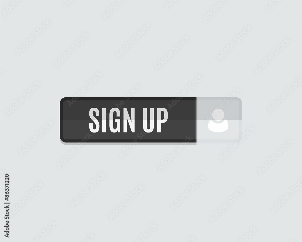Sign up web button, rectangle flat design Sign up web button, rectangle flat design