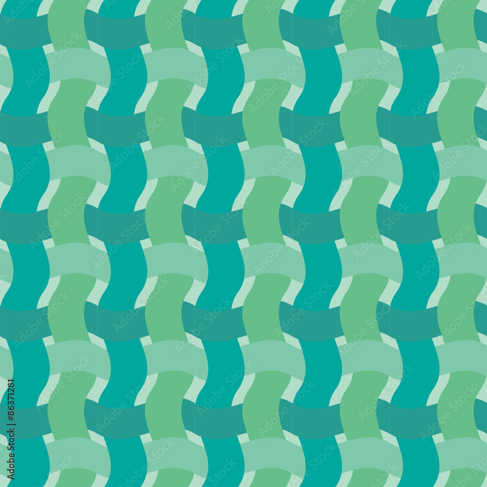 Seamless pattern of knitting green line