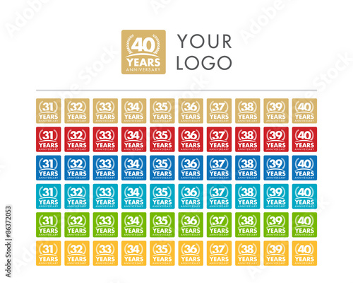 anniversary logo label premium 31-40 photo