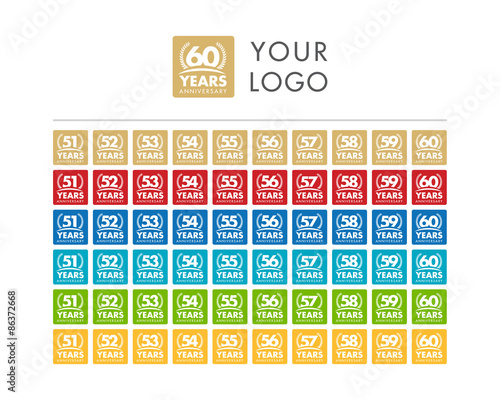 anniversary logo label premium 51-60 photo