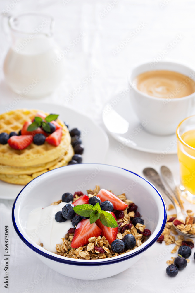 Breakfast bowl with homemade granola Breakfast bowl with homemade granola
