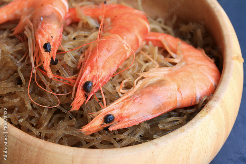 Shrimp with vermicelli - chinese food Shrimp with vermicelli - chinese food