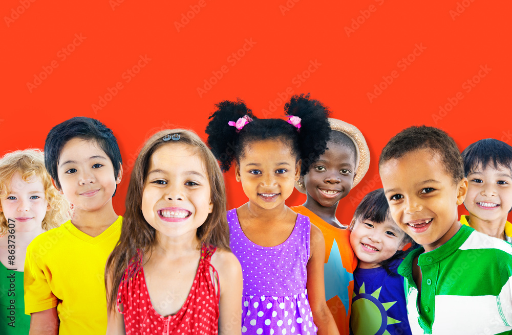 Diversity Children Friendship Innocence Smiling Concept Diversity Children Friendship Innocence Smiling Concept