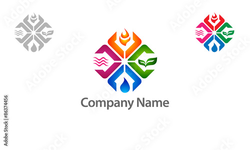 element,  four, earth, air, fire, water, arrow, design, vector, logo, 
