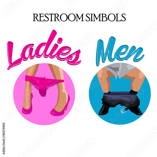  Retro funny wc restroom symbols