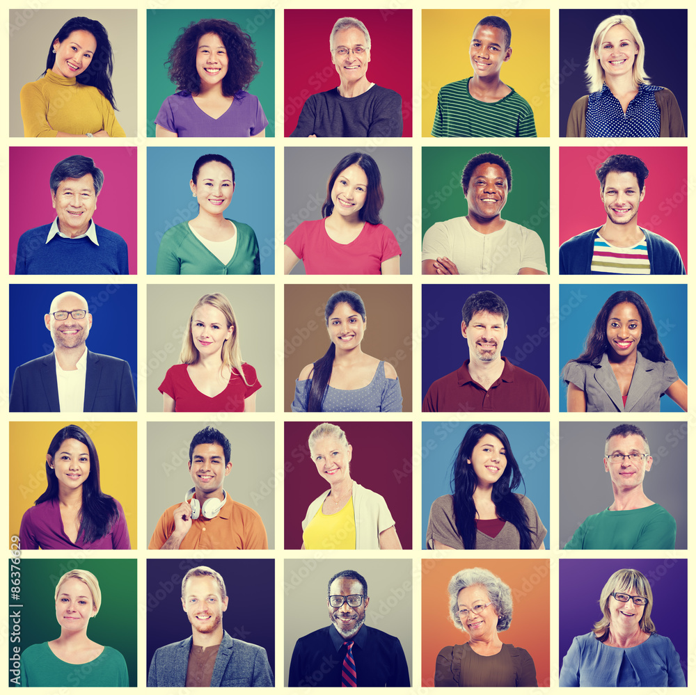 People Diversity Faces Human Face Portrait Community Concept People Diversity Faces Human Face Portrait Community Concept