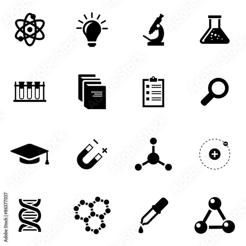Vector black science icon set