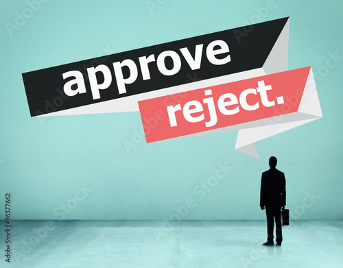 Approve Reject Cancelled Decision Selection Concept