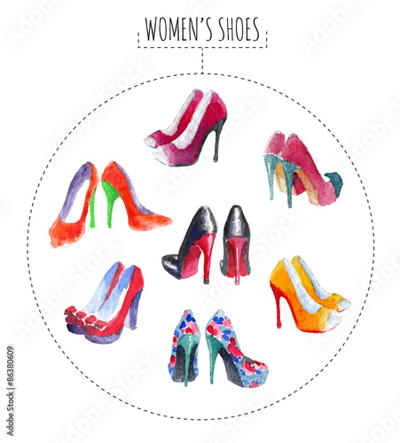 Seven pairs of womens shoes