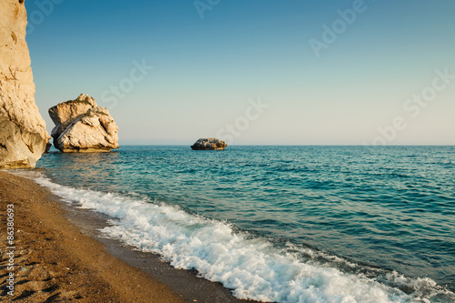 Rocks and the sea (Petra tou Romiu, Cyprus) photo