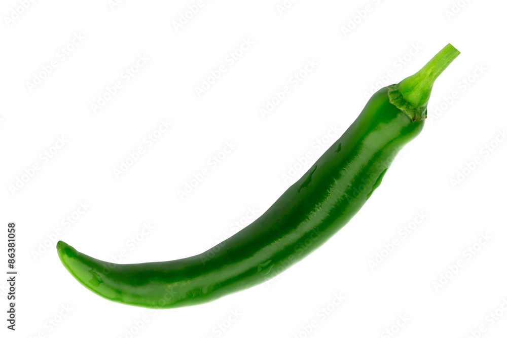 Bitter green peppers isolated on white background Bitter green peppers isolated on white background