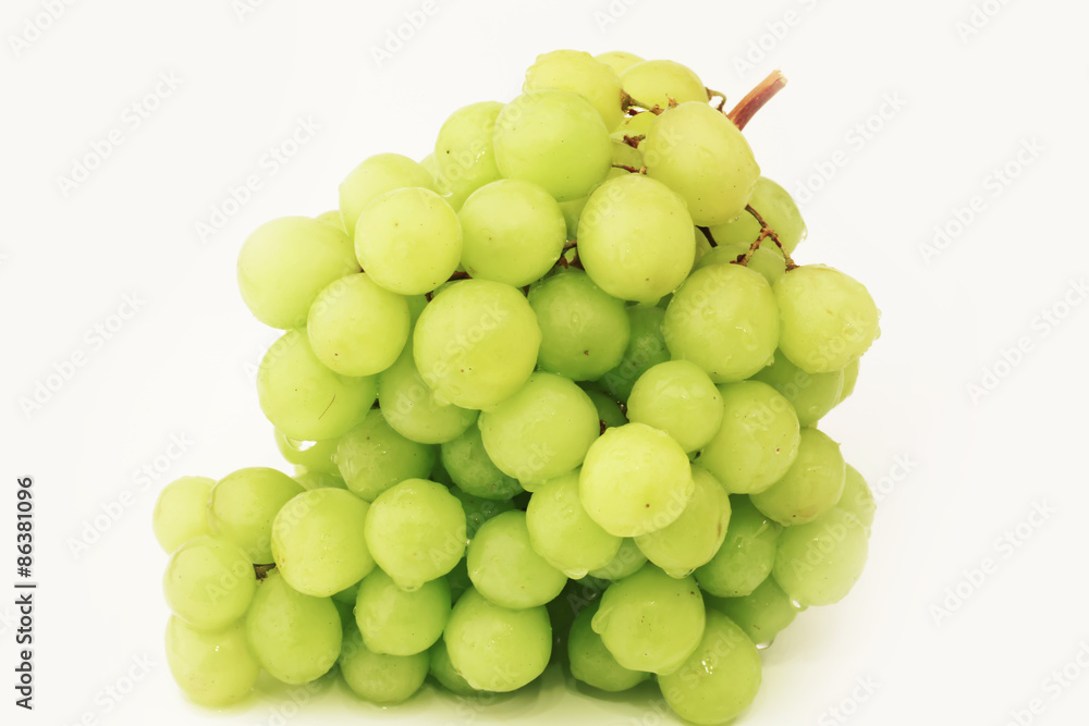 green muscat grapes isolated on white background green muscat grapes isolated on white background