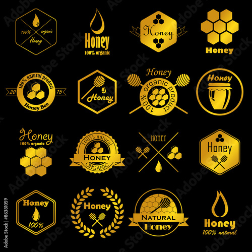 vector collection of honey badges