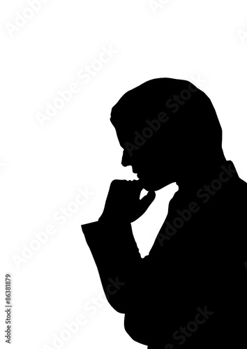 Businessman thinking silhouette. vector file