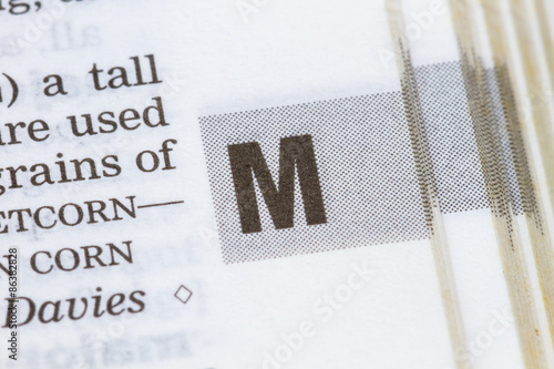 letter M in dictionary