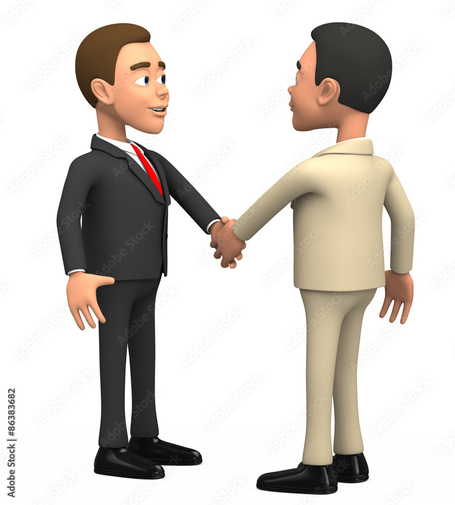 Fototapeta premium two businessmen on a white background shake hands