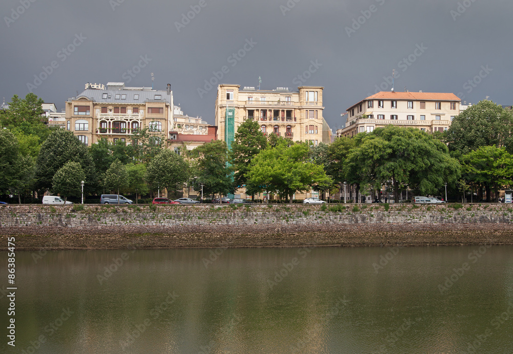 Fototapeta premium View to the city San Sebastian or Donostia.