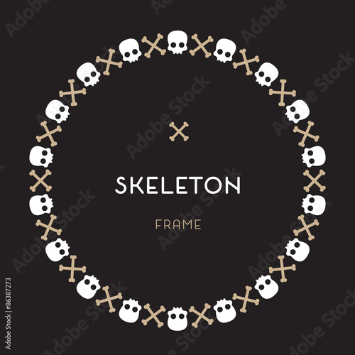 Skull and Bones Black and Wite Frame