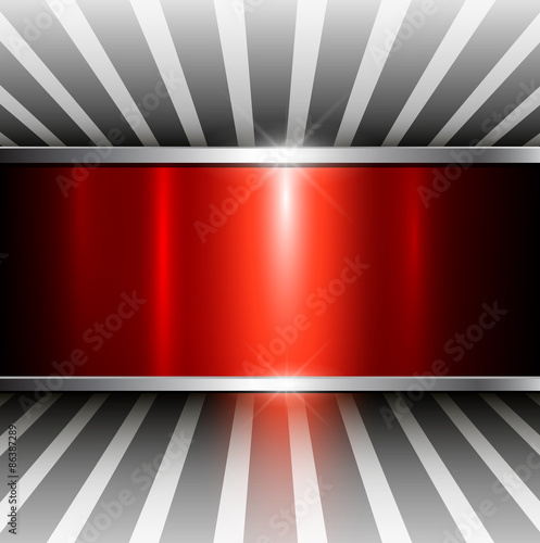 Abstract 3D background, red metallic,