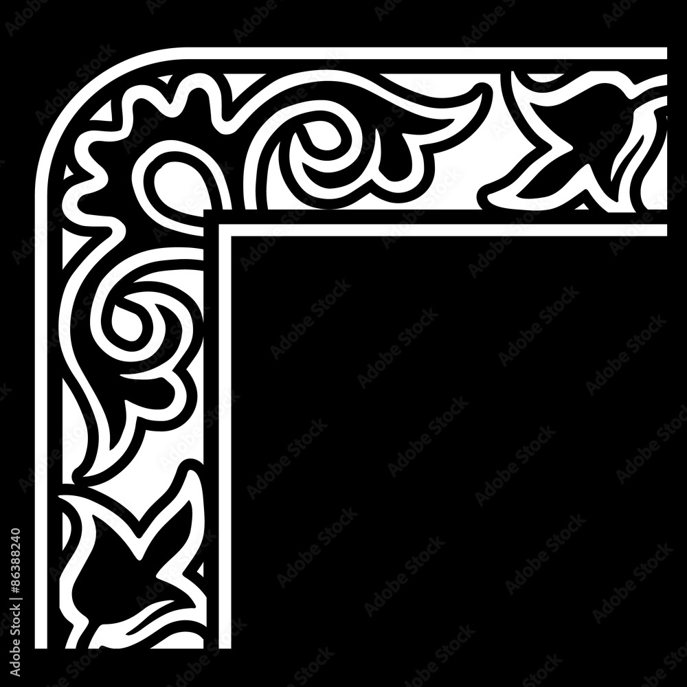 Fototapeta premium Floral frame corner. Frame Vector Element