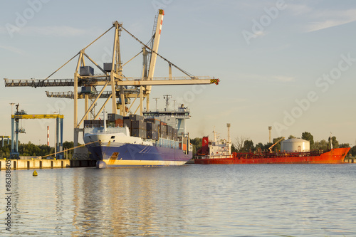 sea container ship in port