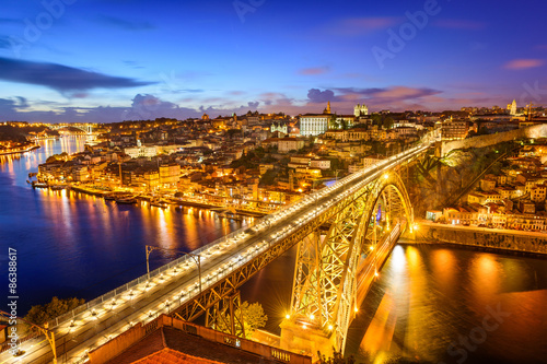 Porto, Portugal Skyline over the Bridge and Douro River