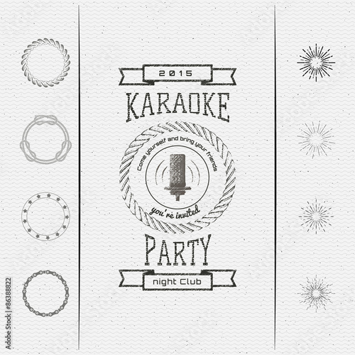 Karaoke party badges logos and labels for any use