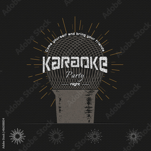 Karaoke party badges logos and labels for any use