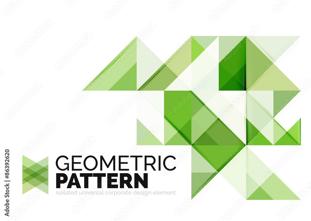 Fototapeta premium Geometric triangle mosaic pattern element isolated on white