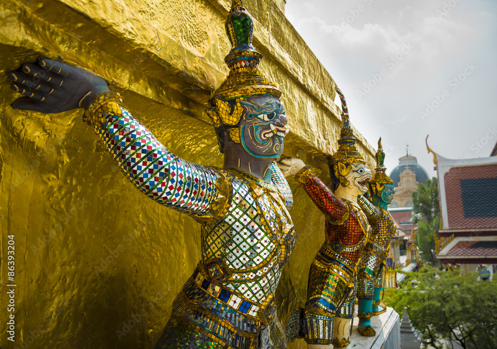 Statue in Wat Phra Kaew temple, Bangkok, Thailand