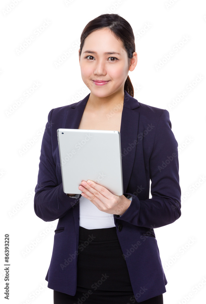 Businesswoman use of the digital tablet Businesswoman use of the digital tablet