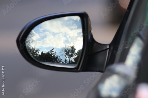 car rearview mirror reflection