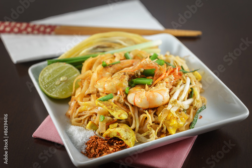 Thai Fried Noodles with fresh shrimp called Pad Thai