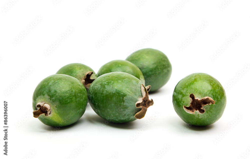 Tropical fruit feijoa isolated on white background Tropical fruit feijoa isolated on white background