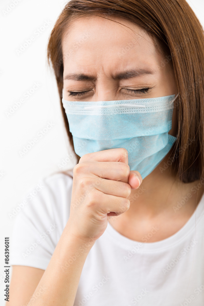 Young woman got serious cough