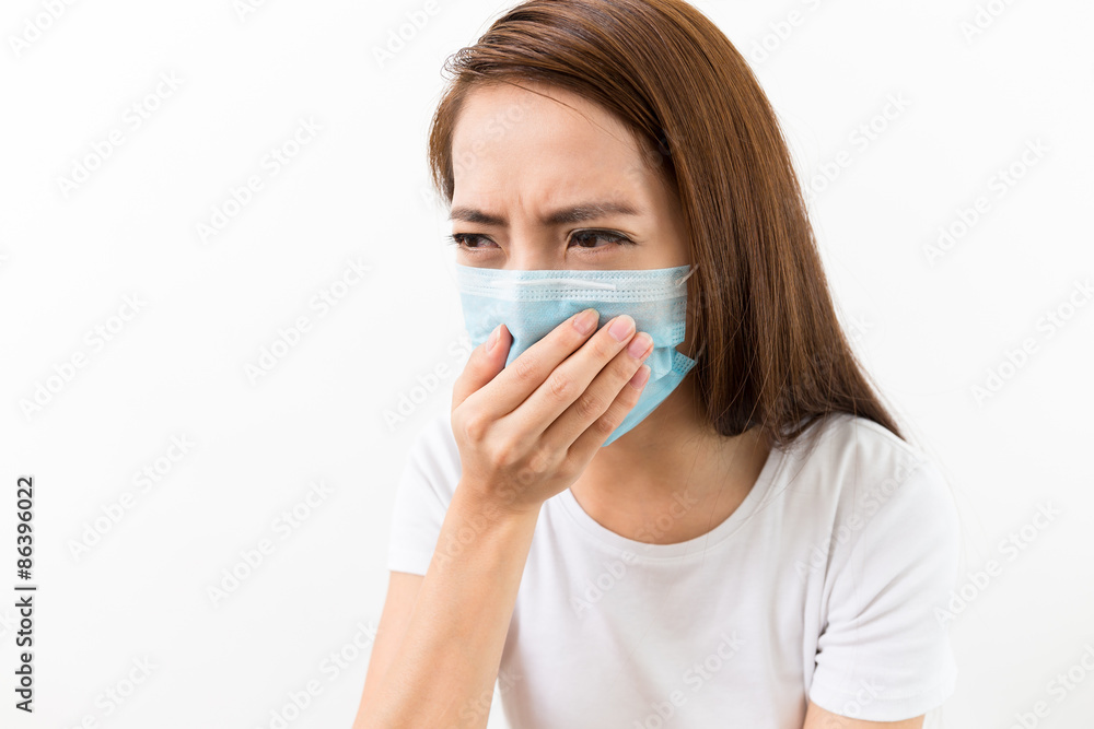 Asian woman using the medical face mask Asian woman using the medical face mask