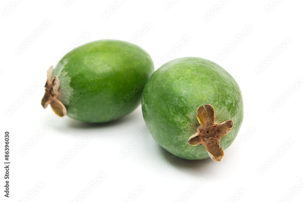 Tropical fruit feijoa isolated on white background Tropical fruit feijoa isolated on white background