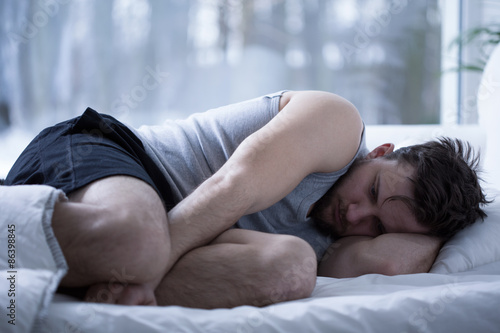 Foto Man having sleep disorders