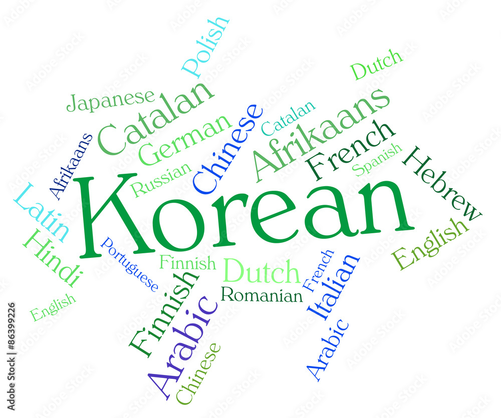 Korean Language Shows Wordcloud Words And International