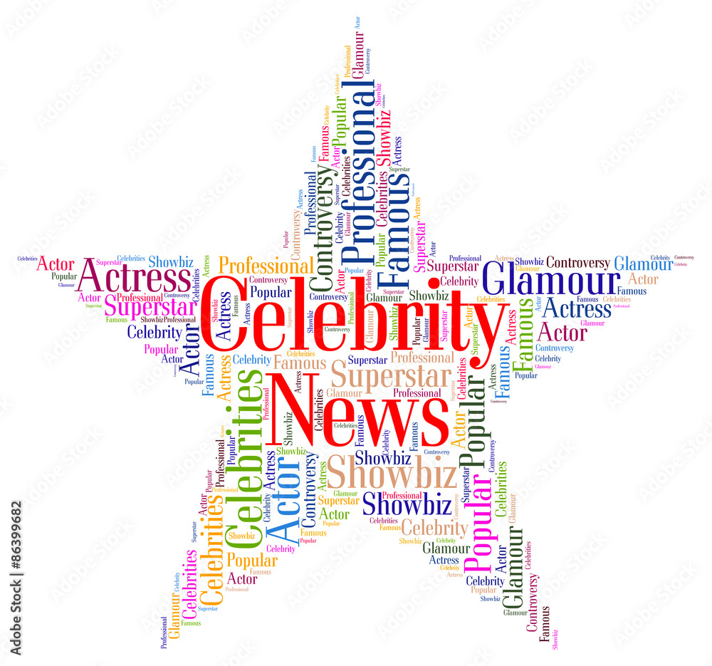 Celebrity News Represents Word Notorious And Newsletter Stock