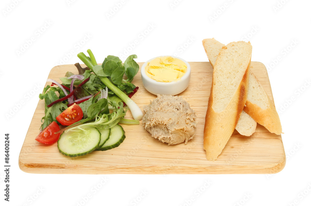 Pate bread and salad