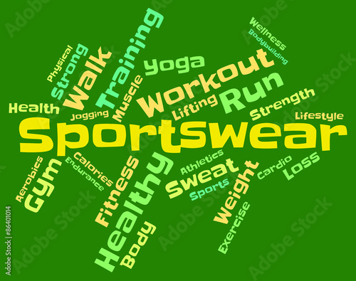 Sportswear Word Means Garment Apparel And Text photo