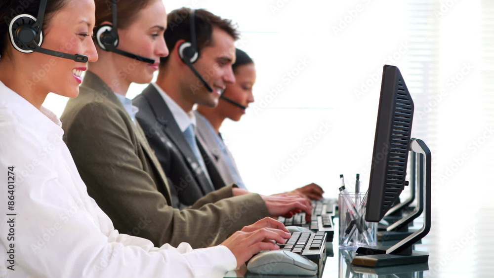Business people working in call center Business people working in call center