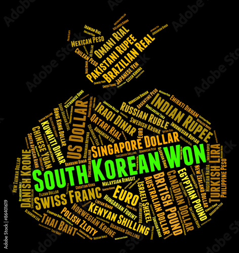 South Korean Won Represents Worldwide Trading And Currencies