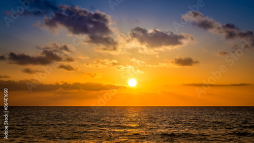 Sunrise over caribbean sea