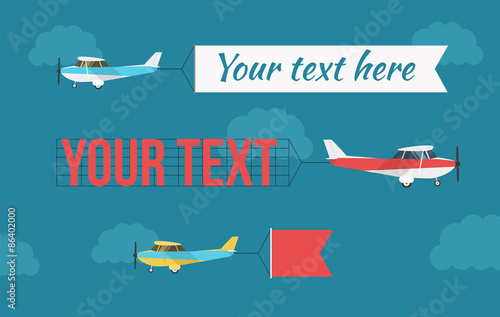 Plane with fly banners