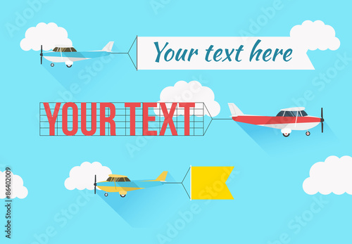 Plane with fly banners