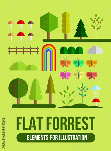 Forest flat elements set